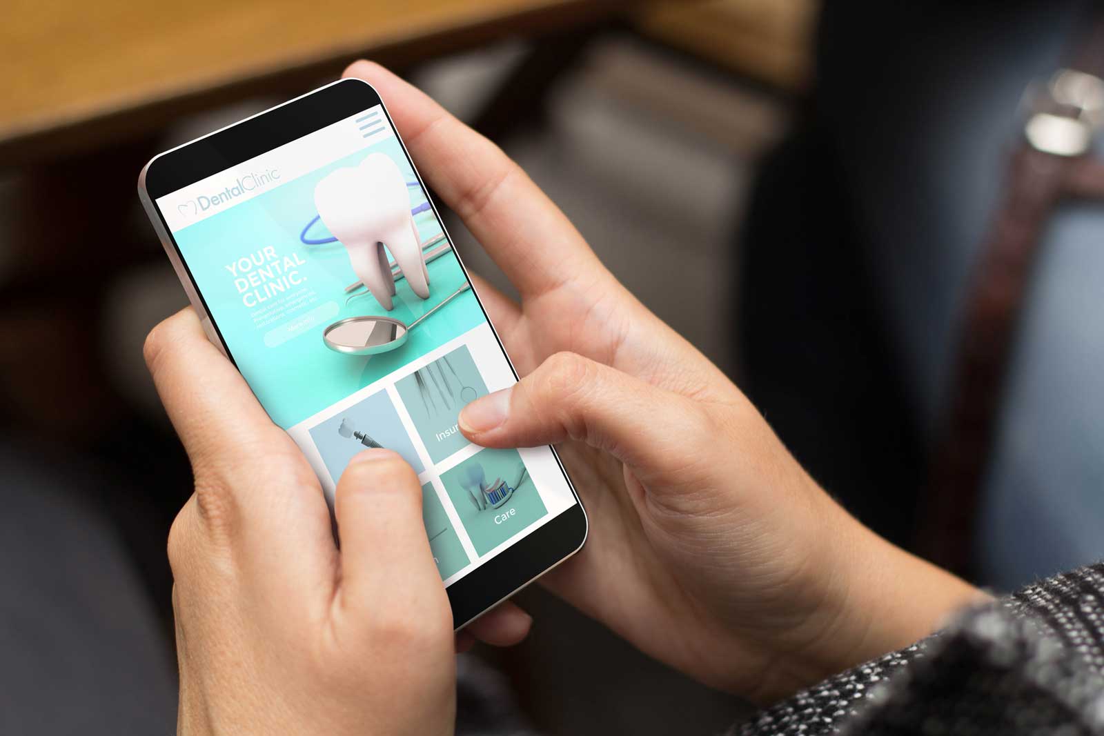 Customer Viewing Dental Website